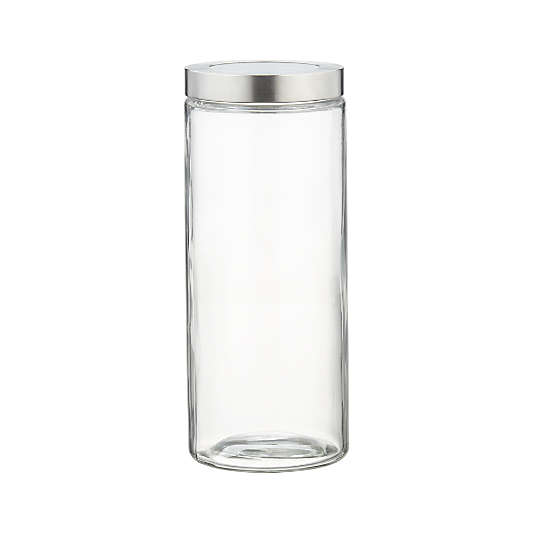 Large Glass Storage Container with Stainless Steel Lid