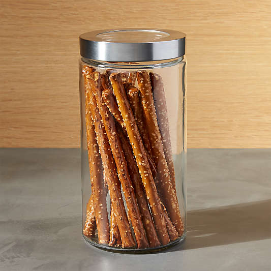 Medium Glass Storage Canister with Stainless Steel Lid