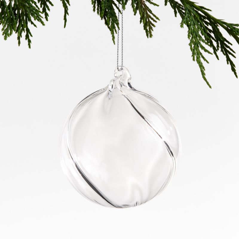 Glass Swirl Ball Christmas Ornament - image 0 of 2