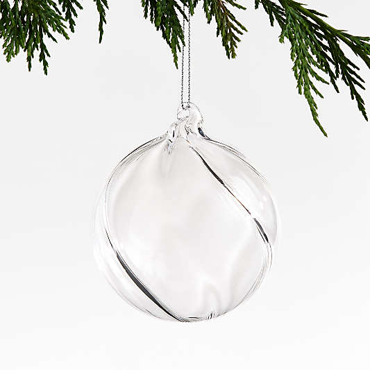 Glass Swirl Ball Christmas Ornament