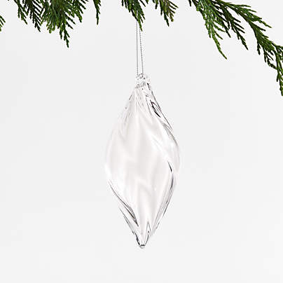 Glass Swirl Drop Christmas Ornament