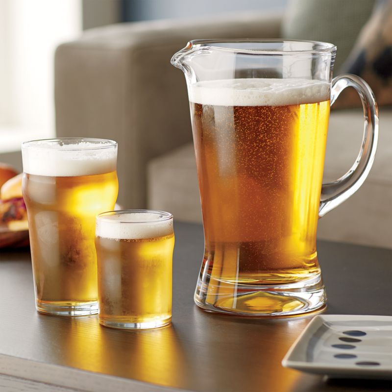 Pint Glass Tumblers with Crown, Set of 8