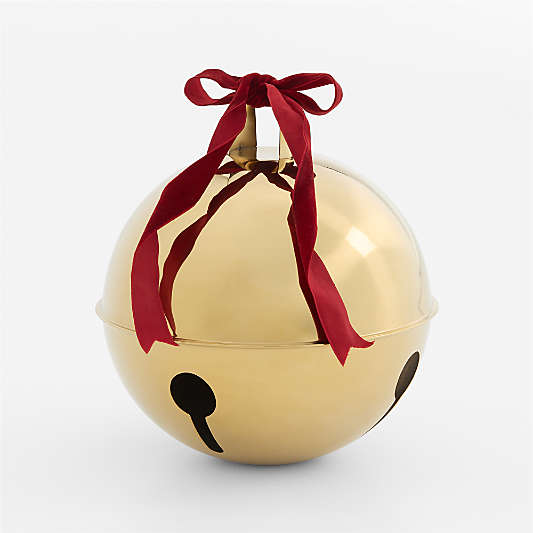 Decorative Gold Metal Holiday Bells, Medium 11"