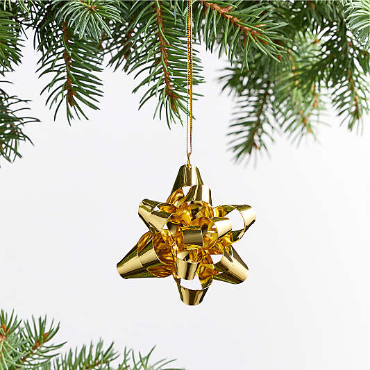 Gold Bow Christmas Ornament