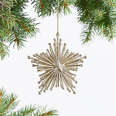 View Gold Glitter Starburst Christmas Tree Ornament details
