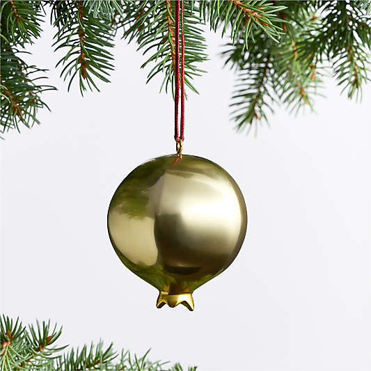 Gold Metal Pomegranate Christmas Tree Ornament