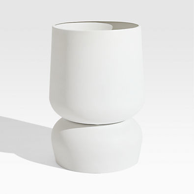 View Glencoe 14" x 20.28" Small Reversible White Metal Planter details