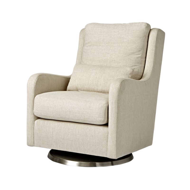 Milo Cream Nursery Swivel Glider Chair with Silver Base - image 11 of 15