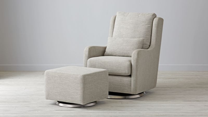 Milo Grey Nursery Swivel Glider Chair with Silver Base - image 11 of 18