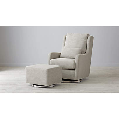 pottery barn leather chair and ottoman