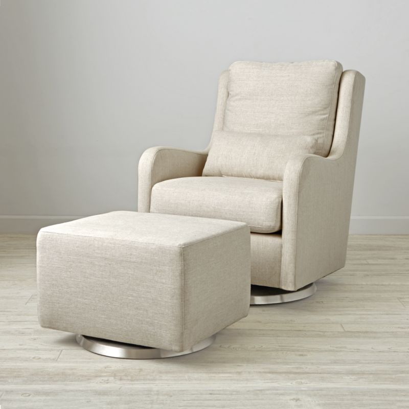 Cream Swivel Nursery Glider Chair + Reviews | Crate & Kids