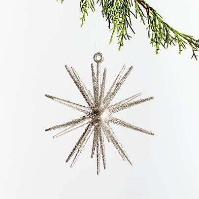 Silver Glitter 3D Star Christmas Tree Ornament