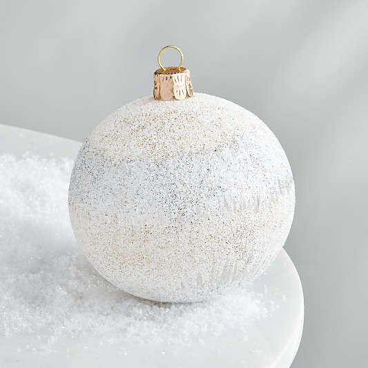 White and Gold Glitter Onion Ornament