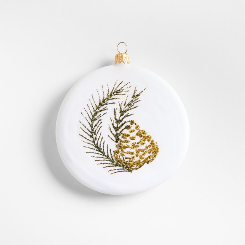 Glitter Pine Disk Christmas Ornaments, Set of 4 - image 3 of 5