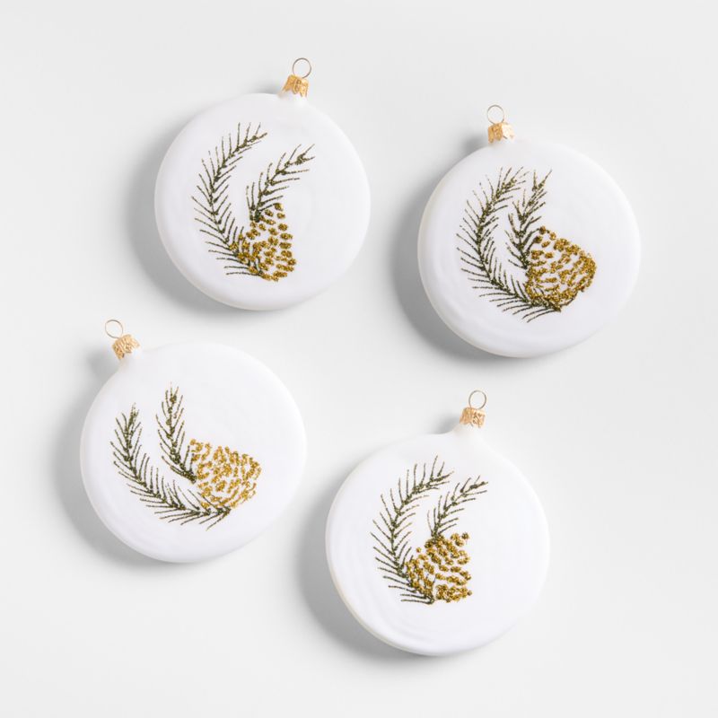 Glitter Pine Disk Christmas Ornaments, Set of 4 - image 4 of 5