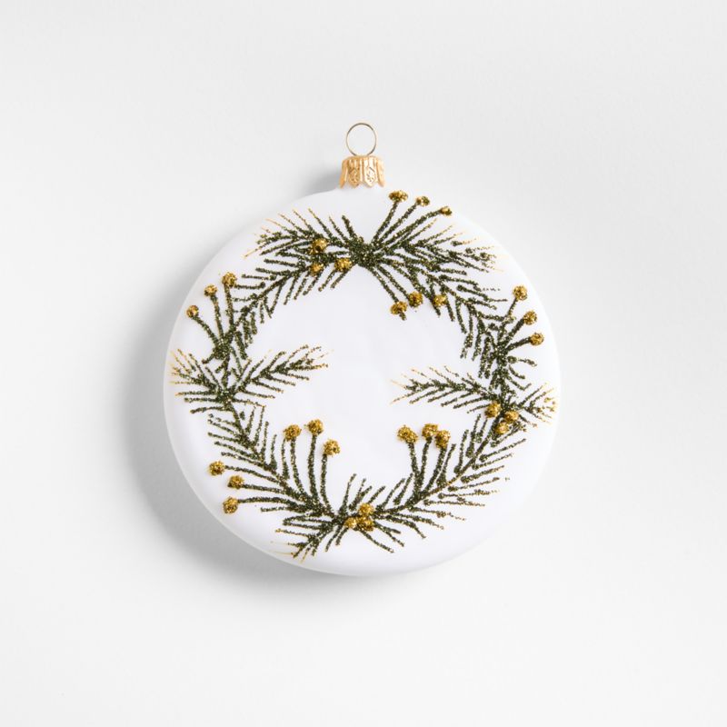 Glitter Pine Disk Christmas Ornament - image 0 of 4