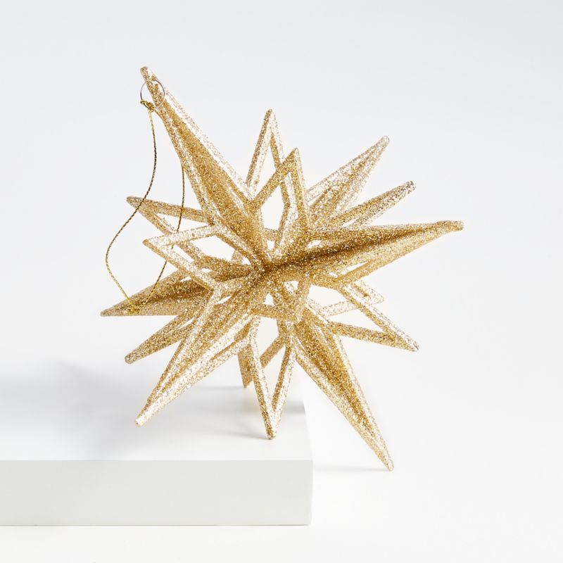 Viewing product image Radiant Glitter Gold Star Christmas Tree Ornament - image 1 of 3