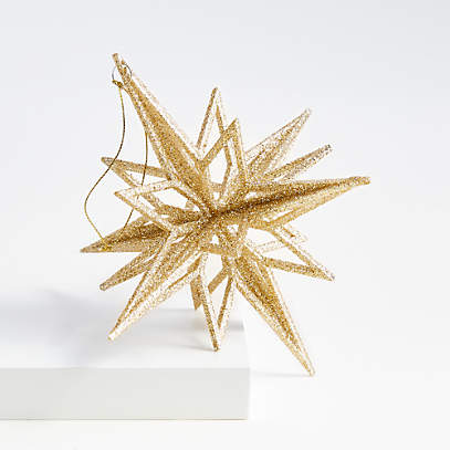 poison Interconnect ornament Radiant Glitter Gold Star Christmas Tree Ornament + Reviews | Crate & Barrel
