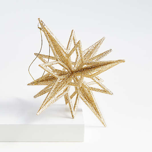 Radiant Glitter Gold Star Christmas Tree Ornament