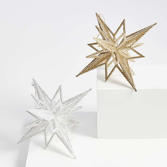 Radiant Glitter Star Christmas Ornaments