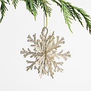 Gold Glitter Snowflake Christmas Ornament