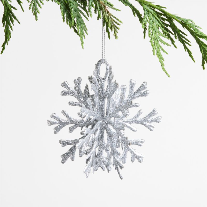 Silver Glitter Snowflake Christmas Ornament - image 0 of 1