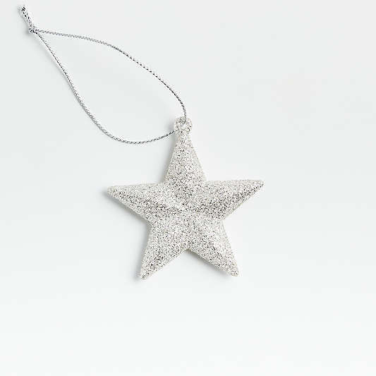 Silver Glitter Star Christmas Tree Ornament