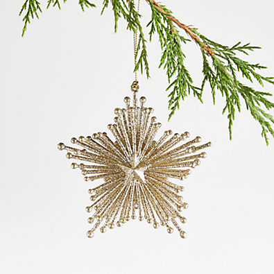 View Gold Glitter Starburst Christmas Tree Ornament details
