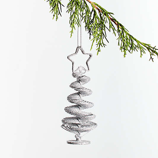 Silver Glitter Tree Ornament