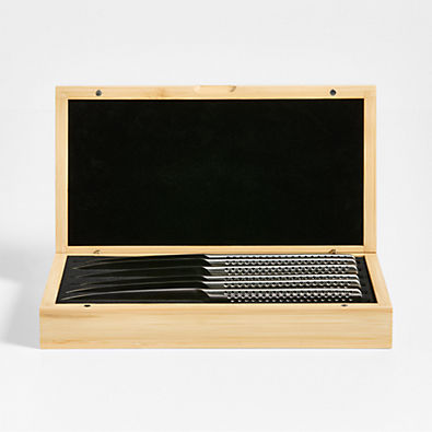 View Global ® Steak Knives, Set of 6 with Bamboo Box details
