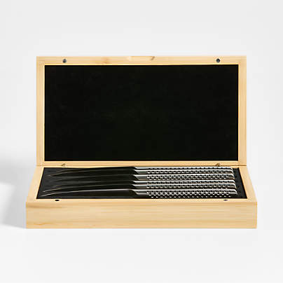 Global ® Steak Knives, Set of 6 with Bamboo Box