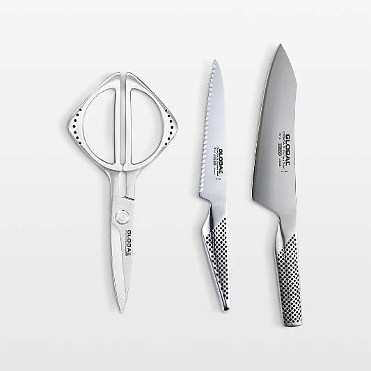 Global ® Classic 3-Piece Chef's Knife, Utility Knife and Shears Set