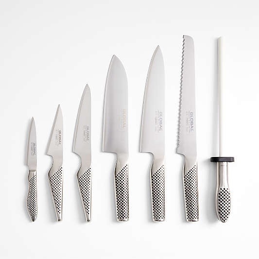 Global Classic 8-Piece White Knife Block Set