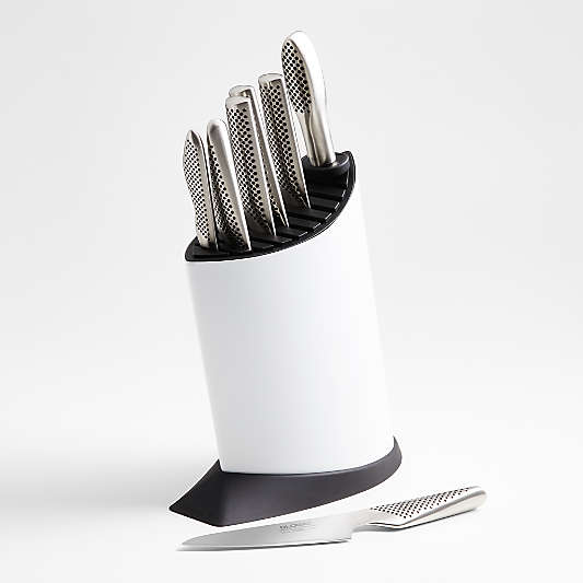 Global Classic 8-Piece White Knife Block Set