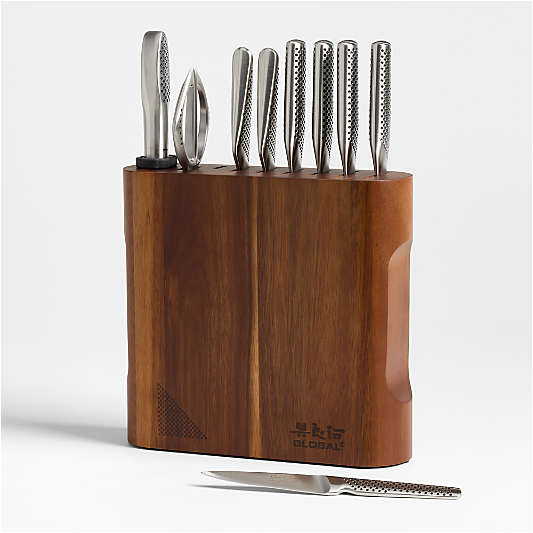 Global ® Kanpeki Acacia 10-Piece Knife Block Set