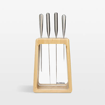 Global ® Hashira Maple 5-Piece Knife Block Set