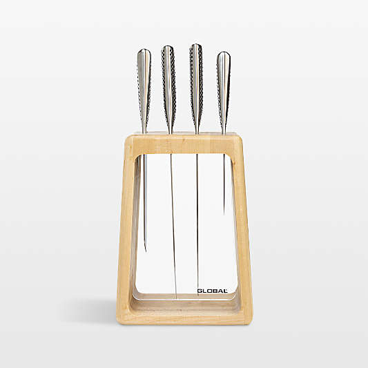 Global ® Hashira Maple 5-Piece Knife Block Set