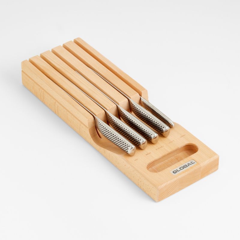 6 Piece Wooden Knife Set - Blue Cart