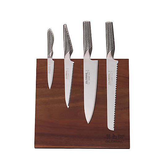 Global ® Bitoku Rubberwood 5-Piece Classic Essentials Knife Set
