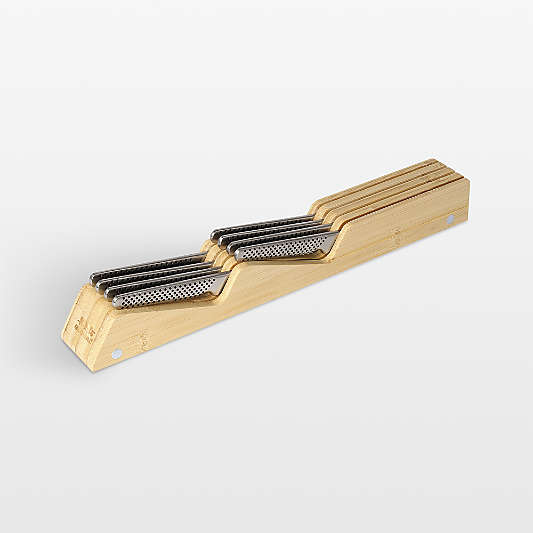 Global ® Seiso 8-Slot Bamboo Knife Organizer Set