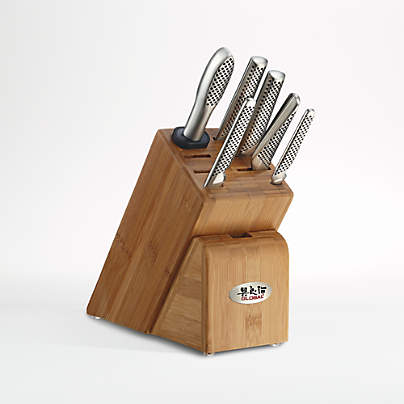 Global ® Classic Cutlery Takashi 7-Piece Wood Block Knife Set