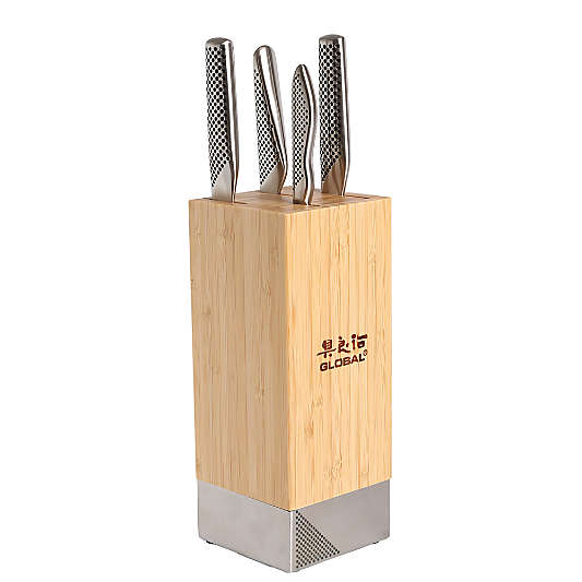 Global ® Toshi 5-Piece Bamboo Knife Block Set