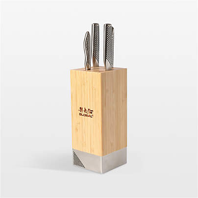 Global ® Toshi 5-Piece Bamboo Knife Block Set