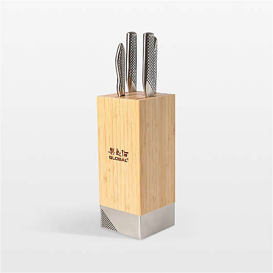 Global ® Toshi 5-Piece Bamboo Knife Block Set