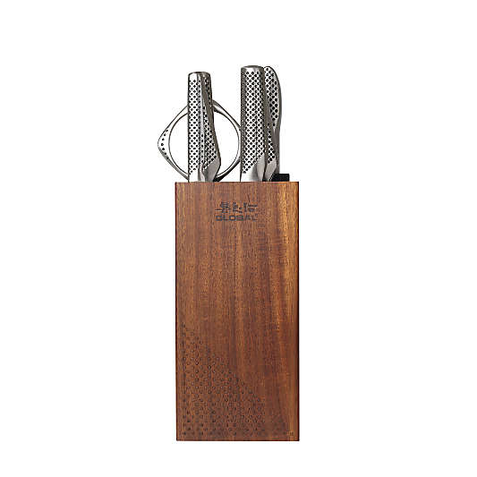 Global ® Toshi 9-Piece Acacia Knife Block Set