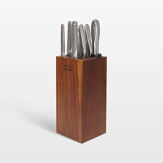 Global ® Toshi 9-Piece Acacia Knife Block Set