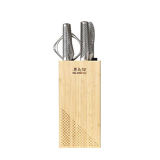 Global ® Toshi 9-Piece Bamboo Knife Block Set