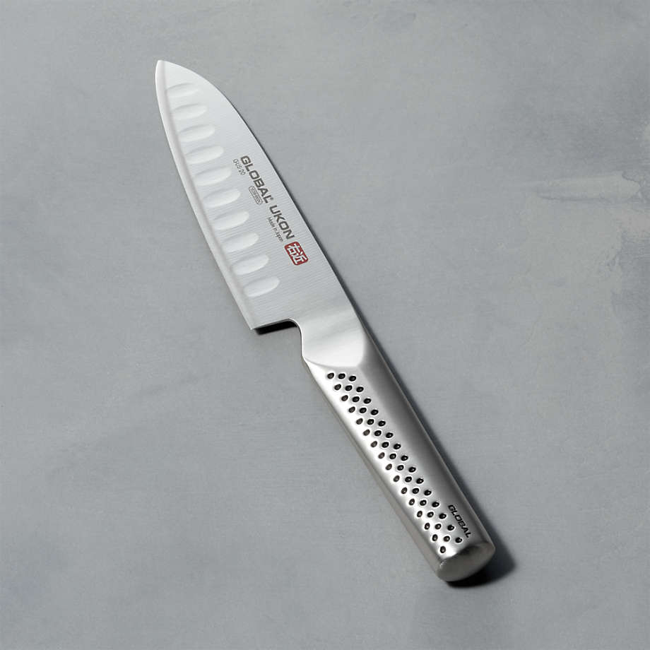 Global 5" UKON Hollow Ground Santoku Knife + Reviews Crate & Barrel