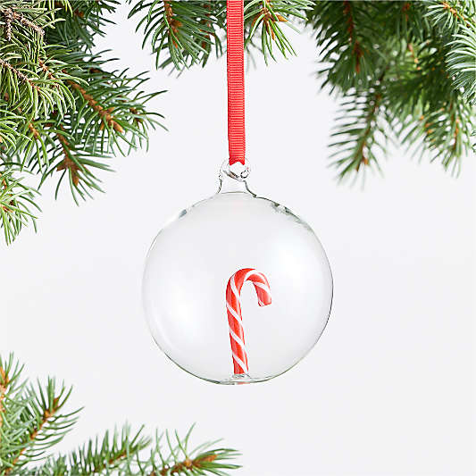 Glass Candy Cane Christmas Tree Ornament