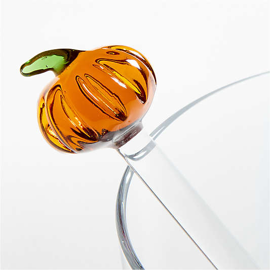Glass Pumpkin Cocktail Picks, Set of 6